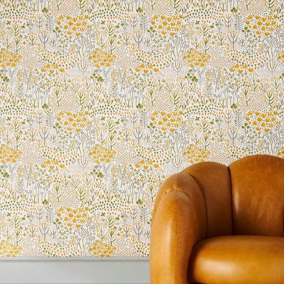 Anthropologie Other - A Street Studios Chilton Yellow Wildflowers Floral Wallpaper sold@ Anthropologie